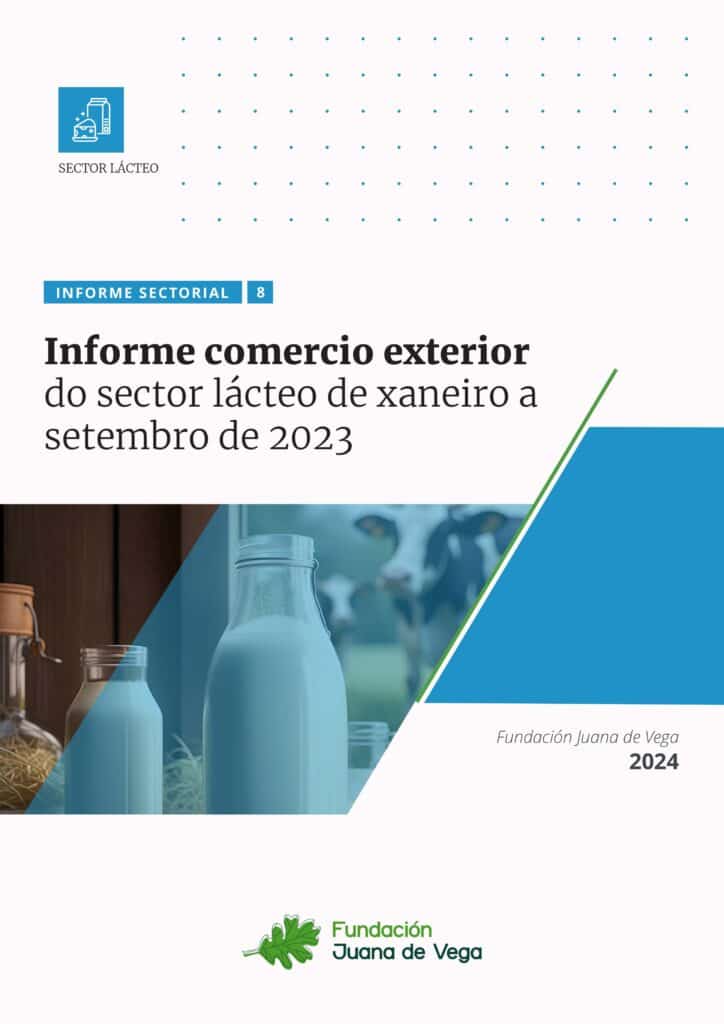 Informe comercio exterior do sector lácteo de xaneiro a setembro de 2023, editado pola Fundación Juana de Vega