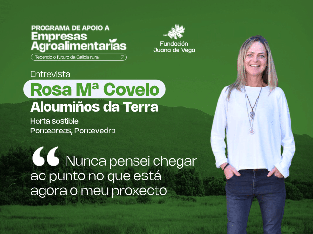 Rosa Mª Covelo presenta su proyecto de huerta sostenible Aloumiños da Terra en Ponteareas
